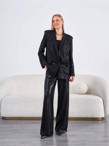 Pantalone con paillettes Lefon W24W-031386